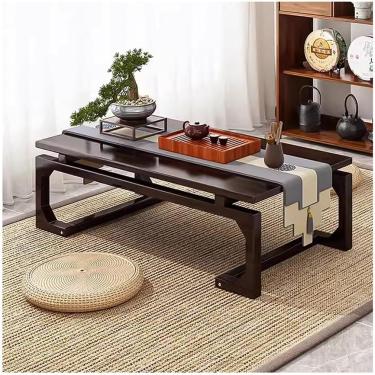 Imagem de Mesa para sentar no chão, mesa de altar para uma mesa de móveis japonesa para jantar e café, marrom, 70x45x30cm