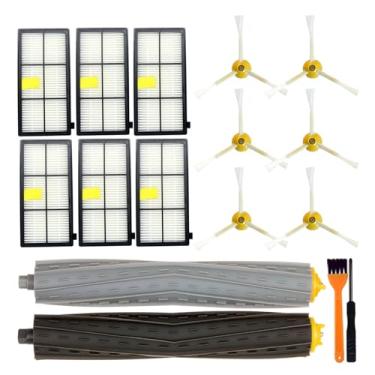 Imagem de Conjunto de peças de aspirador de pó de substituição para iRobot Roomba série 800,900 805 860 861 865 866 870 871 880 885 960 961 964 970 980 981 984 escova de vácuo, filtro, acessório de escova