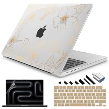 Imagem de Teryeefi Compatível com MacBook Pro 16 polegadas Capa 2025 2024 2023 2022 2021 M4 M3 M2 M1 A3403 A3186 A2991 A2780 A2485, capa rígida de plástico, capa de teclado, película de tela e adaptador tipo C
