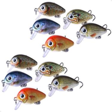 Imagem de Kit 10 Mini Isca Artificial Lambari Articulado 5Cm Estojo - Lorben