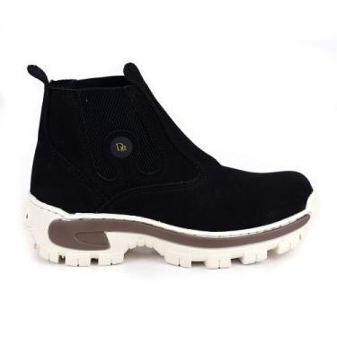 Imagem de Botina Masculina Couro Nobuck Bota Cano Médio Blaqueada Inverno - Obst