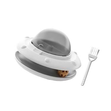 Imagem de ＡＷＨＡＯ Brinquedo interativo para cães e gatos, brinquedo interativo para filhotes, quebra-cabeça de comida para animais de estimação com sino e bola, Branco