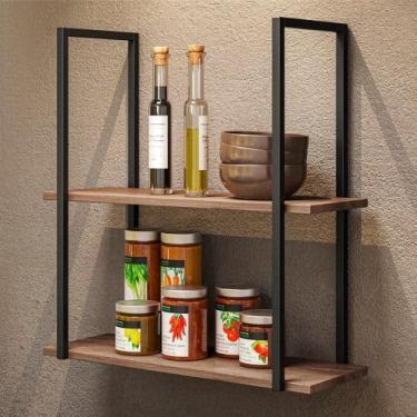 Imagem de Prateleira Industrial Decorativa Emma Madeira - CASA H