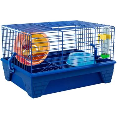 Imagem de Gaiola para Hamster Completa Luxo Transporte para Roedores (Azul)