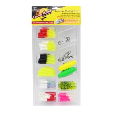 Imagem de Crappie Magnet Kit de 96 peças – 80 corpos, 2 boias E-Z, 6 cabeças magnéticas de crappie, 8 cabeças duplas cruzadas