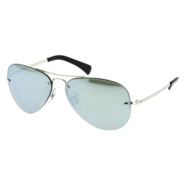 Imagem de Óculos De Sol Ray-ban Rb3449 003-30 59-14 135 Aviador Prata Espelhado