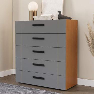 Imagem de Cômoda Organizadora 90cm com 5 Gavetas 240840 Linha Lisboa Politorno M