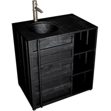 Imagem de Unidade De Vaidade Com Conjunto De Pia, Unidade De Pia Moderna E Independente, Unidade De Vaidade De Banheiro De Estilo Industrial, B, 65×46×85cm