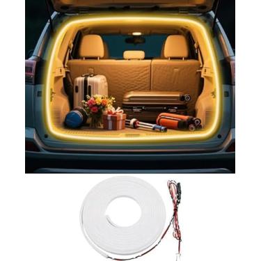 Imagem de ouylycjo Iluminação ambiente de fibra óptica de fita LED para porta traseira RAV4 2013-2021 Acessórios especiais de modificação de carro à prova d'água, luz de LED para porta-malas de carro, branco