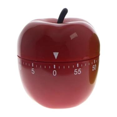 Imagem de YWJLQH Temporizador de cozinha com lembrete de contagem regressiva manual, alarme giratório de 360 ​​graus e temporizador de corda para casa, Vermelho