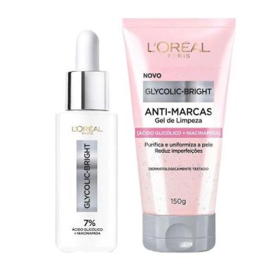 Imagem de L'Oréal Paris Glycolic Bright Kit  Gel de Limpeza + Sérum, Kit