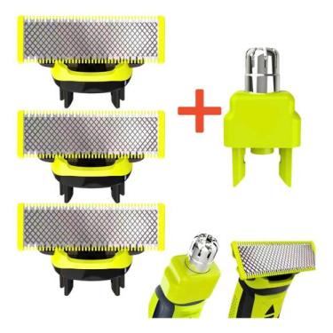 Imagem de 03 Super Lâminas + Aparador Nasal Para Oneblade Philips - One Blade