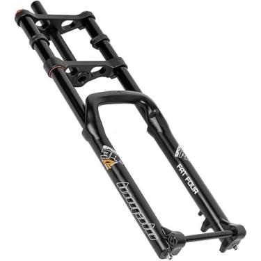 Imagem de Garfo De Bicicleta De Neve 26 Polegadas 5.0 Pneu Fat Mtb E-bike Garfo De Suspensão A Ar Viagem 140mm Rebote Ajustável Garfo De Ombro Duplo Através Do Eixo 150mm 1-1/8 Tubo Reto