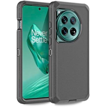 Imagem de Anloes Capa para Oneplus 12 5G (2024), capa de telefone resistente, à prova de choque, à prova de poeira, proteção resistente, 3 em 1 para One Plus 12 (preto)