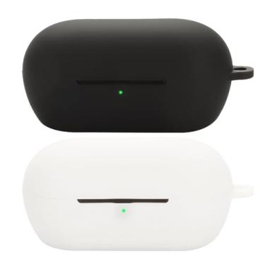 Imagem de Acddeny Capa de fone de ouvido compatível com Sony WF-C710N, [suporta carregamento sem fio] [capa protetora à prova de choque] capa de silicone para fone de ouvido (preto-branco)