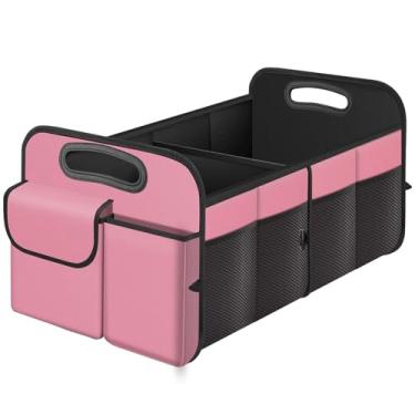 Imagem de HABOPET Organizador de porta-malas, dobrável, impermeável, com vários compartimentos, para SUVs e sedãs, armazenamento de carro com alças reforçadas, acessórios de carro para mulheres e homens, 52L