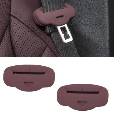Imagem de Jinmanyuan Para BMW X5 X6 X7 Almofadas de cinto de segurança silicone 2018-2025 G05 G06 G07 Capa decorativa para cinto de segurança interior de carro acessórios antiarranhões marrom 2 peças