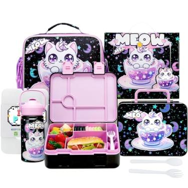 Imagem de Oruiji Lancheira para meninas Bento Box para crianças com lancheira, garrafa de água de aço inoxidável, conjunto de pacote de gelo, presentes de aniversário para crianças de 3 a 12 anos, meninas de