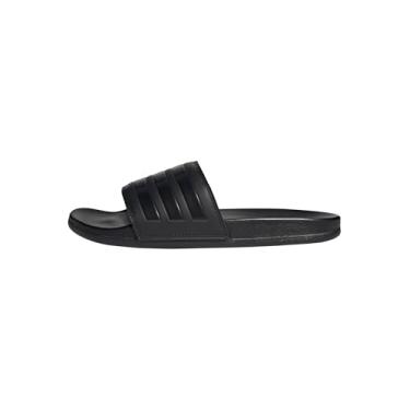 Imagem de adidas Sandália unissex Adilette Comfort Slides, Núcleo preto/núcleo preto, 10 Women/10 Men