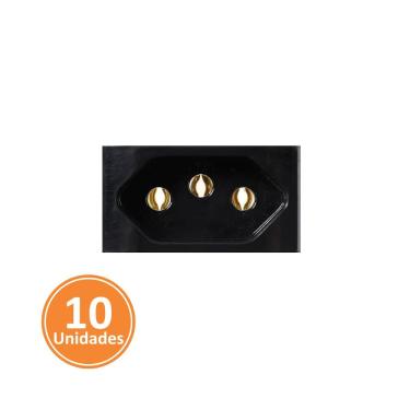 Imagem de Kit 10 Módulos Pezzi Linha 50.000 Preto - Tomada 20A