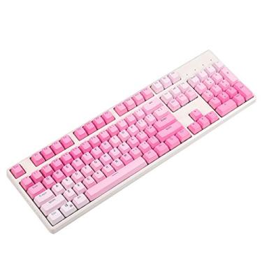 Imagem de YMDK Double Shot 104 Teclado Tingido PBT Brilhante Através Perfil OEM Conjunto de Teclas para Teclado Mecânico Cherry MX 104 87 61, Pink Gradient