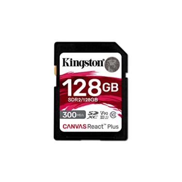 Imagem de Kingston Cartão SD Canvas React Plus de 128 GB | SDXC UHS-II | 300R/260W U3 V90 | Full HD/4K/8K | SDR2/128 GB, Modelo: SDR2/128GB, Cor: Preto
