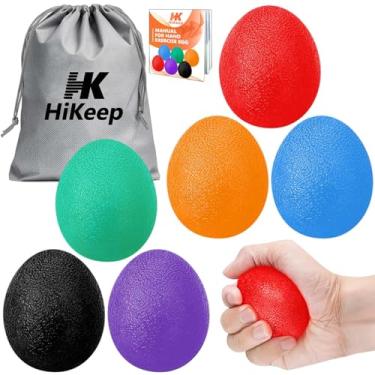 Imagem de HiKeep Bolas de estresse para adultos (pacote com 6), dispositivos de fortalecimento das mãos, treinador de força de aderência, bola de exercícios, exercitadores de mão para força, fisioterapia