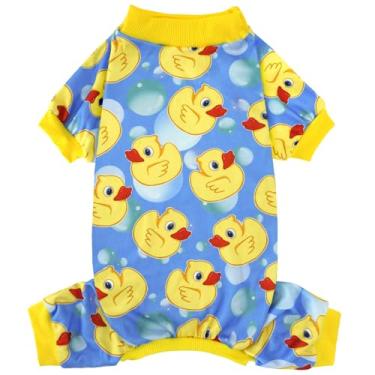 Imagem de XPUDAC Pijama para cães pequenos e médios, roupas macias e elásticas para cães, meninas, meninos, animais de estimação, macacão de gato-M