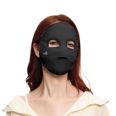 Imagem de OHGOLF Máscara Feminina Anti-Uv Com Proteção Total Para O Rosto Fps 50+, Respirável, Protetor Solar, Esportiva, Pescoço, Slf5M038T, Preta