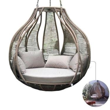 Imagem de Sofá Balanço Tenda Ninho Suspenso Cracroria Alumínio Corda Náutica - N