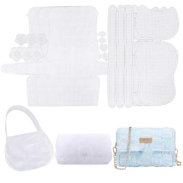 Imagem de Framendino, Pacote com 6 folhas de tela de plástico, ferramentas de bordado em branco transparente para fazer sacolas de crochê DIY