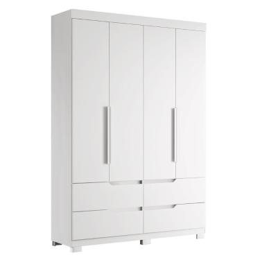 Imagem de Guarda Roupa Solteiro 160cm 4 Portas Doble Branco - Albatroz
