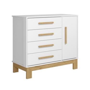 Imagem de Cômoda Sapateira 4 Gavetas 1 Porta Slim - ÉdeCasaMóveis