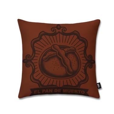 Imagem de Toothsome Studios Fronha El Pan De Muerto Dia dos Mortos, 39 x 39 cm, (Inserção/Arquivo Não Incluído), Tema Dia De Muertos Lotería, Decoração de Pelúcia Colorida (1, ElPanDeMuerto)