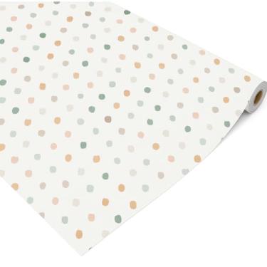 Imagem de Breling 6 rolos de papel para quadro de avisos de bolinhas 1,2 x 3,7 m, papel resistente ao desbotamento rolo de fundo colorido a granel para arte, decoração de sala de aula, artesanato de desenho