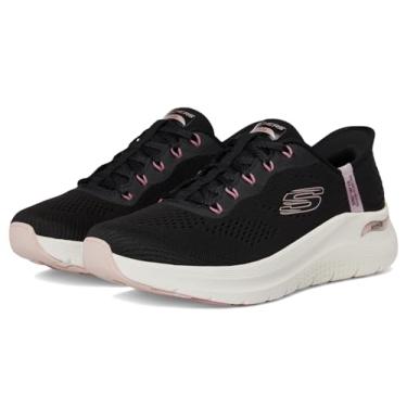 Imagem de Skechers Tênis feminino Arch Fit 2.0 Easy Chic Hands Free Slip-ins, Preto, ouro rosa, 41