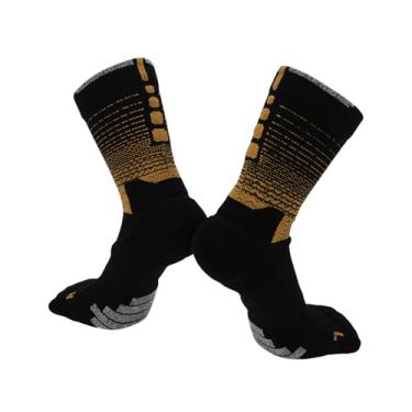 Imagem de TUCKBOLD Meias de Ciclismo Secagem Rápida Antiderrapante Absorvente de Suor Antifricção Meias para Bicicleta Externas Preto Amarelo Tamanho Único Neutro e Linha Universal