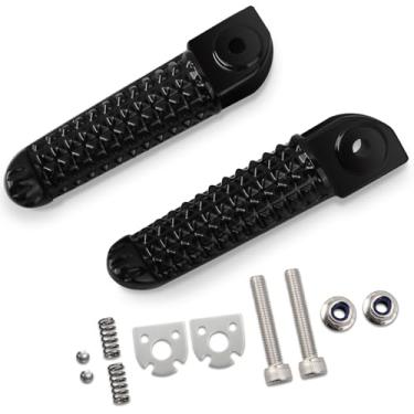 Imagem de FOVPLUE Kit de apoio para os pés esquerdo e direito do passageiro para Yamaha YZF R6 2003-2020, R1 1998-2019, R1M 2015-2018, R1S 2016-2018, V MAX 2009-2020, preto - kit de pinos traseiros