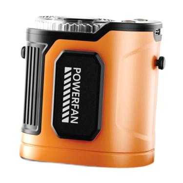 Imagem de Fenteer Ventilador de cinto recarregável com velocidades ajustáveis, mini ventiladores de pescoço pendurados, ventilador pessoal para viagens, pesca, Laranja