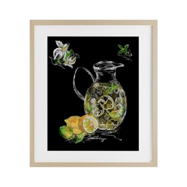 Imagem de Stupell Industries Iced Lemonade Pitcher Birch Impressão emoldurada sob vidro design por Susan Lugar, 16 x 13