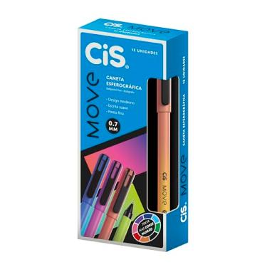 Imagem de Caneta Esferográfica, Cis Move, 0.7 mm, Laranja, Caixa com 12