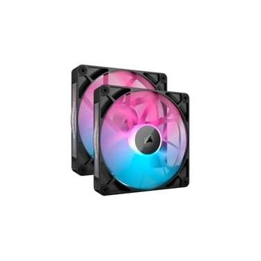 Imagem de Kit com 2 Ventoinhas Corsair iCUE LINK RX140 RGB, 140mm, Preto - CO-9051020-WW