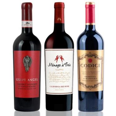 Imagem de Combo 3 Vinhos Tintos 750ml - Várias Marcas