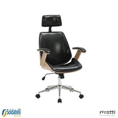Imagem de Cadeira Office Lisboa Natural PU Com Encosto Várias Cores - Rivatti, P