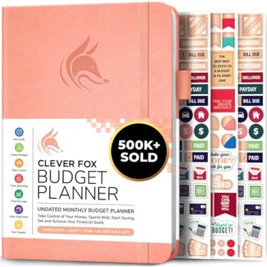 Imagem de Clever Fox Agenda de orçamento - Caderno rastreador de despesas. Organizador de orçamento mensal, diário de bordo e livro de contas, rastreador de contas, A5 (rosa pêssego)