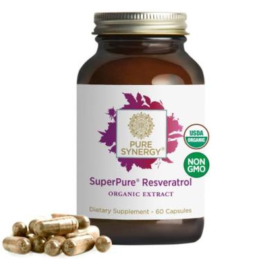 Imagem de Suplemento PURE SYNERGY Extrato de resveratrol SuperPure 60 cápsulas