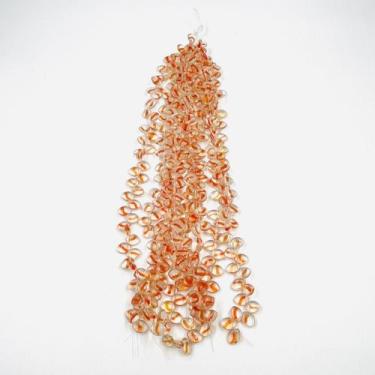 Imagem de Fio Pedras Oval Transparente Listra Laranja 45un 14x10mm - Macall