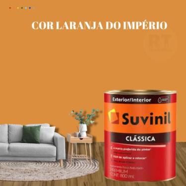 Imagem de Tinta Para Parede Acrílica Laranja Suvinil Clássica 800ml Premium Anti