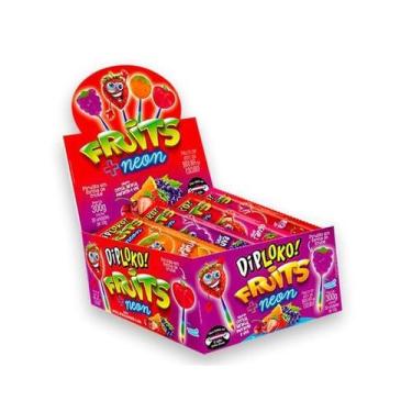 Imagem de Pirulito Neon de Futas Dip Loko Palito que Brilha no Escuro - Danilla 