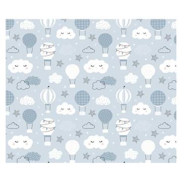 Imagem de Papel de Parede Adesivo Infantil Nuvens Balão Bebe Quarto Menino - 604